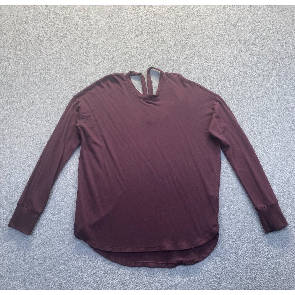 Athleta Backtrack Sweatshirt Womens XS Strappy Back Pullover Top Purple